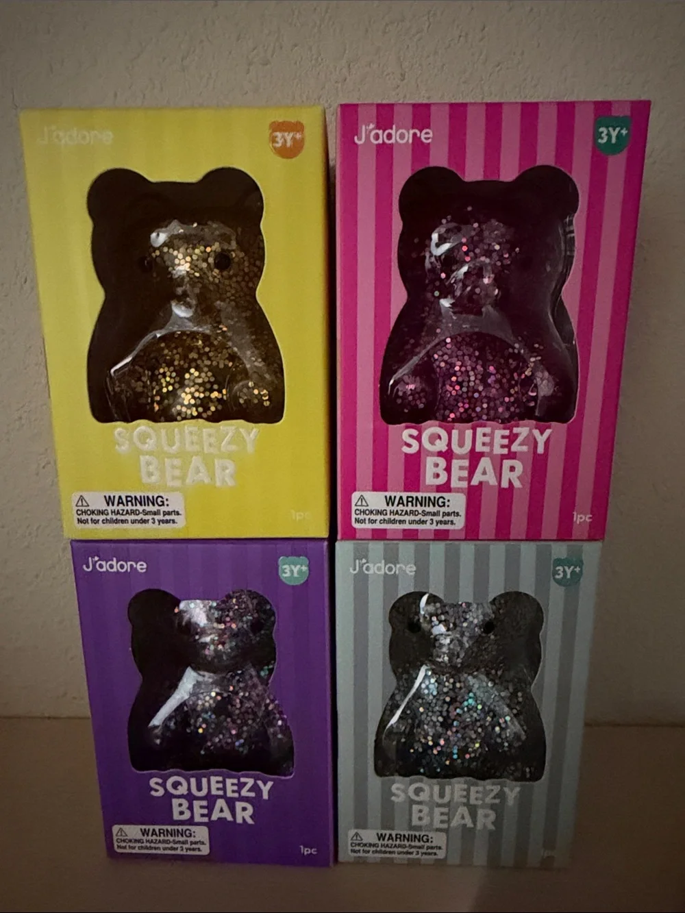 J’Adore Squeezy Bear Full Set of 4 - French Squish Toy